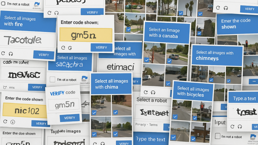Frustrating CAPTCHA examples showing various challenges